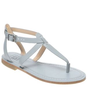 New Women's Frye Light Blue Leather T-strap Taylor Sandals Size 7